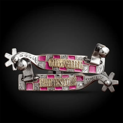 Rhinestone cowgirl spurs featuring premium western craftsmanship by Molly's Custom Silver.